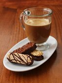 Coffee with chocolate biscuits