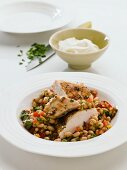 Chicken breast with white beans and yoghurt (Morocco)
