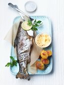 Trout with ginger & lime butter