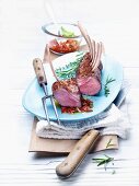 Rack of lamb with a herb sauce