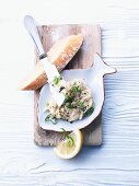 Mackerel spread and a slice of bread