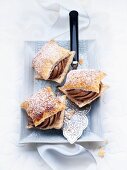 Puff pastry slices with chocolate cream