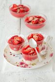 Strawberry jelly with halwa