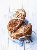 Wholegrain flatbreads, tied in a stack