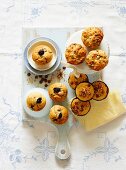 Zucchini-Zimt-Muffins mit Rosinen, Cranberry-Muffins, Erdnuss-Schoko-Muffins