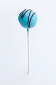 Blue Cake Pop with Chocolate Drizzles