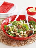Lentil salad with lamb and sausage