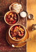 Turkish lamb and vegetable stew with chickpea rice