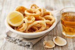 Deep-fried squid rings