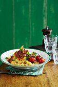 Risotto with peas, tomatoes and Pancetta
