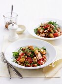 Fattoush (bread salad, North Africa) with tuna and beans