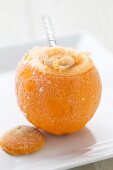 A frozen orange