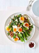 Linsen-Spargel-Salat mit gekochten Eiern