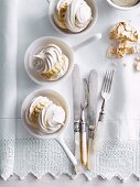 Coffee meringue and ice-cream