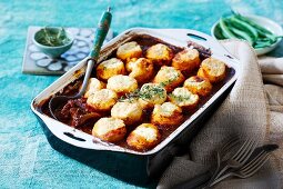 Beef goulash with herb dumplings