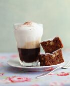 Brownies with cappuccino