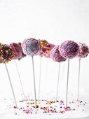 Cake pops with assorted decorations