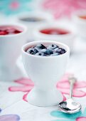 Mini fruit jellies in eggcups