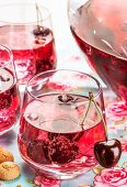 Cherry and amaretto punch (close-up)