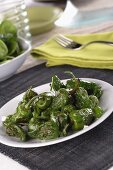Pimientos de padron (oven-roasted, green peppers)