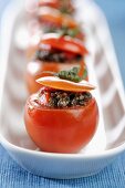 Tomatoes filled with tapenade