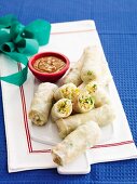 Loaded rice paper rolls