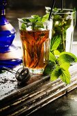 Eastern-style peppermint tea with fresh mint and black tea