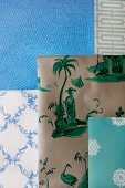 Wallpapers in blue and green patterns