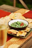 Chutney with coriander and chilli, served with tortilla chips