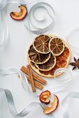 Dried fruit and cinnamon sticks as a Christmas decoration