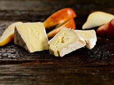 Cooleeney (a Camembert-style cheese from Ireland) and pear wedges