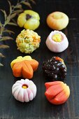 Various wagashi (Japanese sweets)