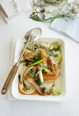 Chicken wings with vegetables