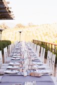 Outdoor Table Set for a Wedding at a Winery