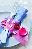 Napkin ring decorated with buttons