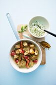 Fruity pork curry with a side of rice (Asia)