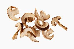 Dried sliced porcini mushrooms
