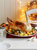 Turkey with vegetables for Christmas dinner