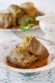 Cabbage roulade filled with minced meat