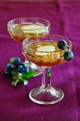 Grape jelly in dessert glasses