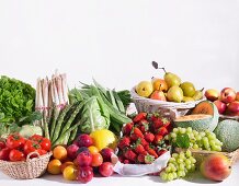 Assorted types of fruits and vegetables