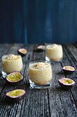 Sago pudding with passionfruit