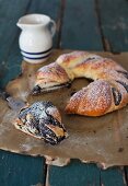 Braided poopy seed bread, rustic style
