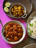 Kashmiri chicken curry with rice (India)