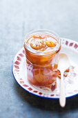 A jar of apricot chutney