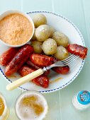 Salsiccia with potatoes and pepper cream
