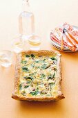 Mushroom and spinach quiche