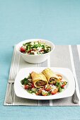 Antipasto omelet rolls