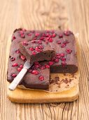 Chocolate cake with cranberries