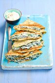 Pancakes with a spinach and ricotta filling